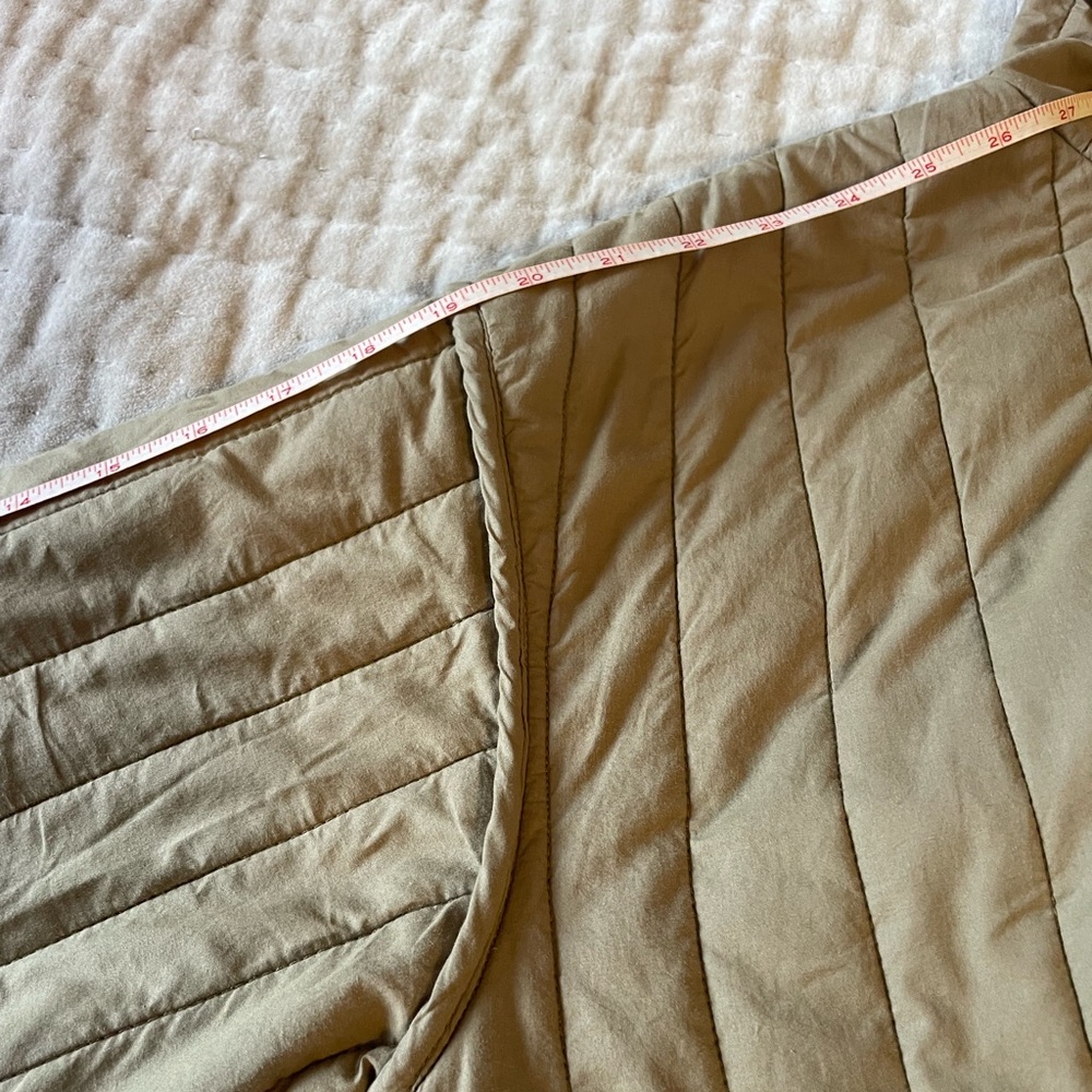 MICAELA GREG The Straight Quilt Jacket in Faded Olive Hooded Coat Cotton Size M - Picture 16 of 16